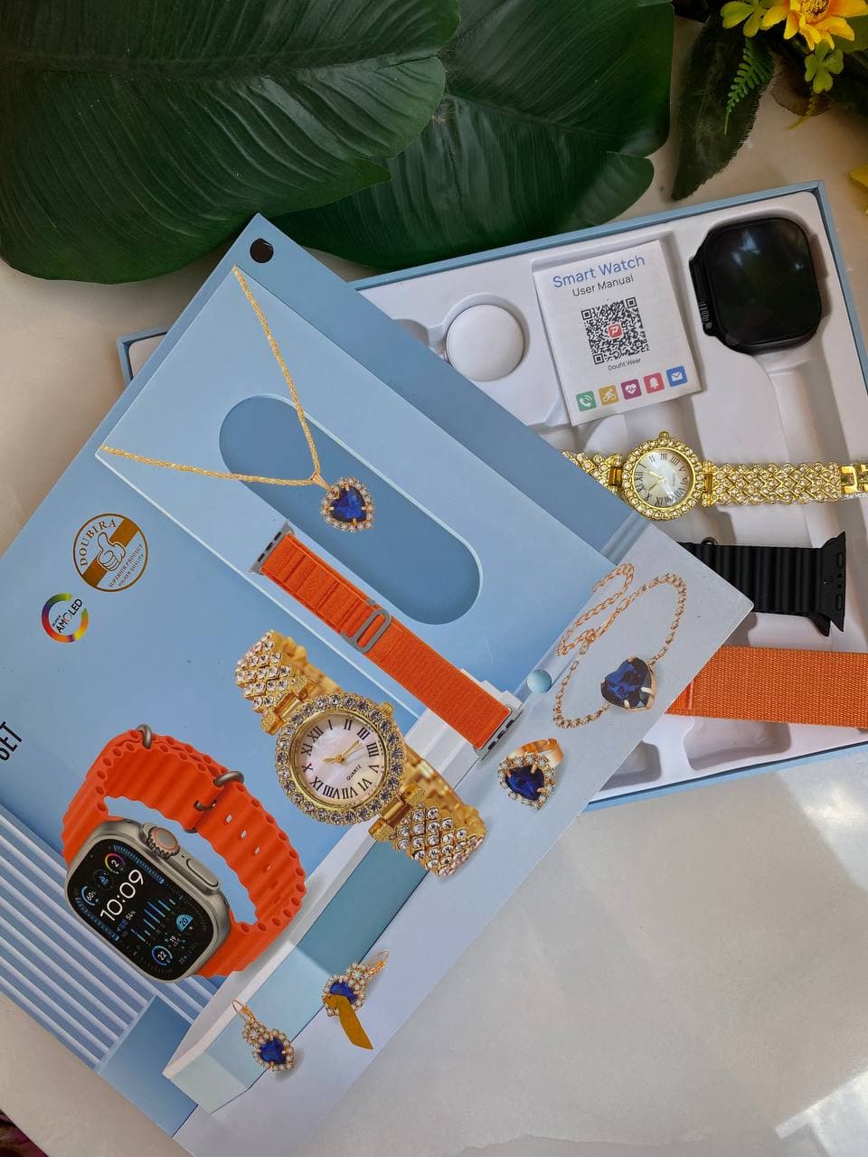 E16GS & D15GS Ladies Smart Watches with Jewellery Set view 2