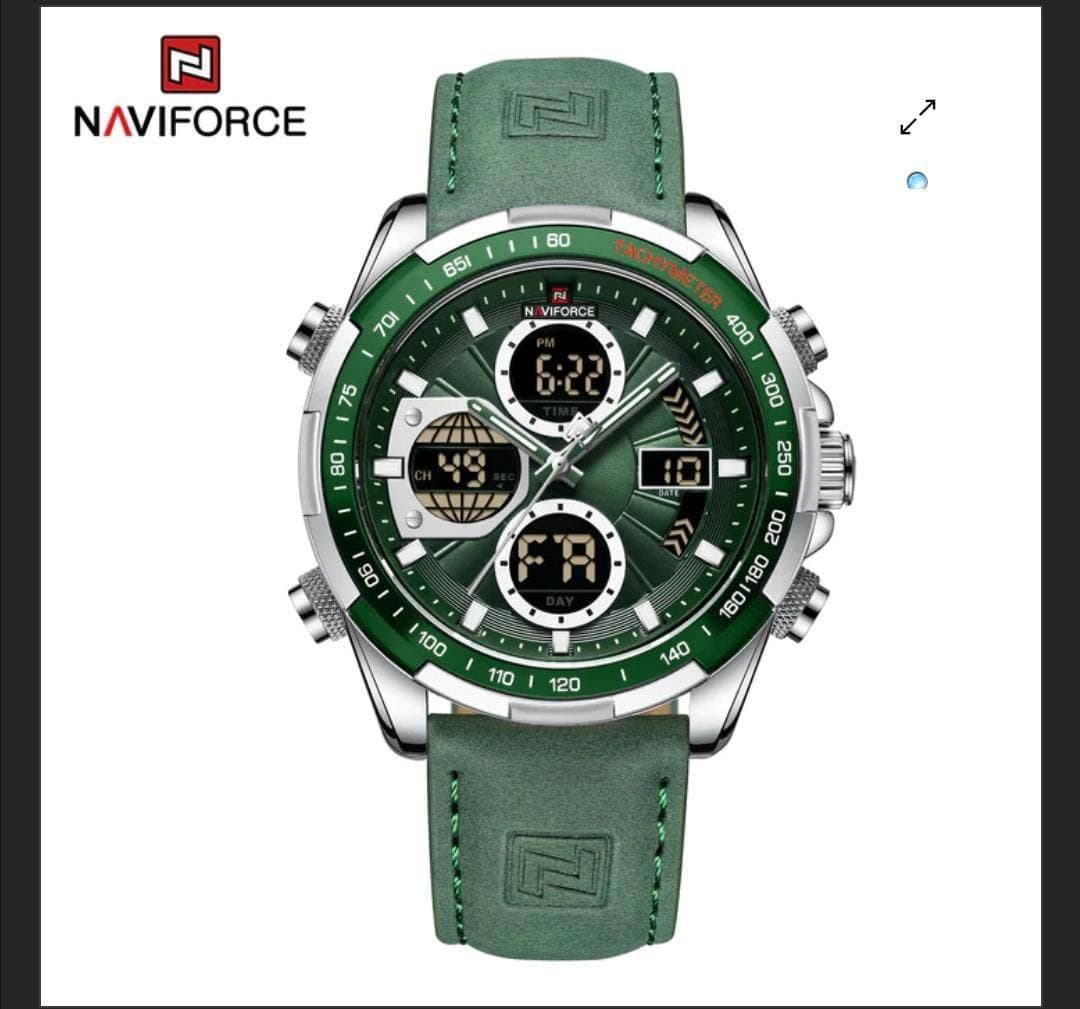 Naviforce Men #NF9197 Leather Watch view 4